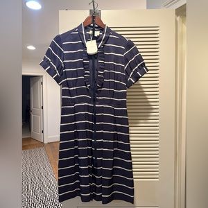 Kate Spade Silk Navy / White Knee Length Dress Kate Spade